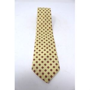 Aramis Mens Tie Diamond Geometric Gold Red Vintage